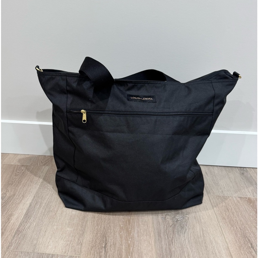 Logan & Lenora (Canvelle) Large tote. Black.  Washable.